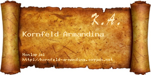 Kornfeld Armandina névjegykártya